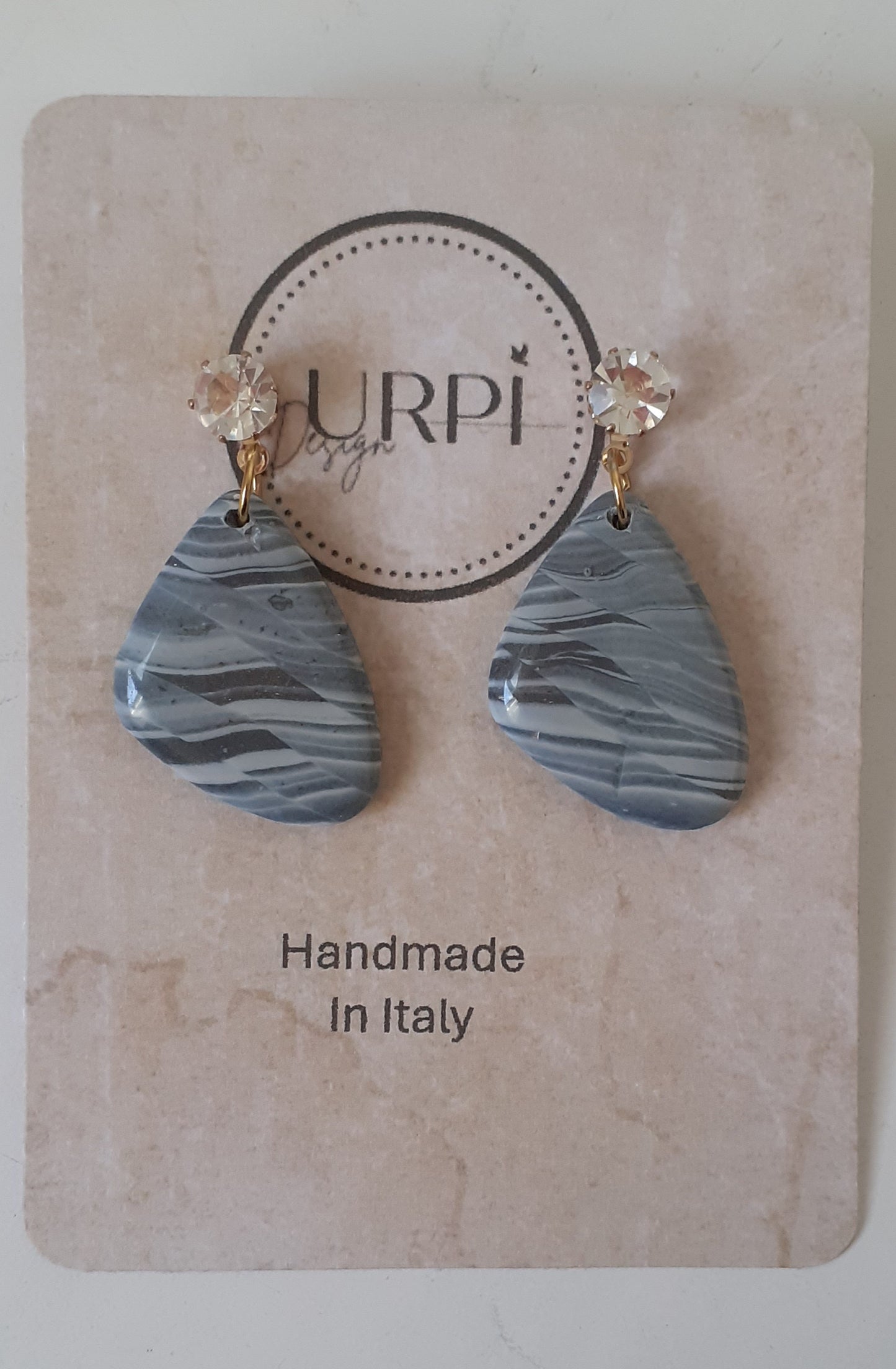 Orecchini ROXANA grigio e bianco