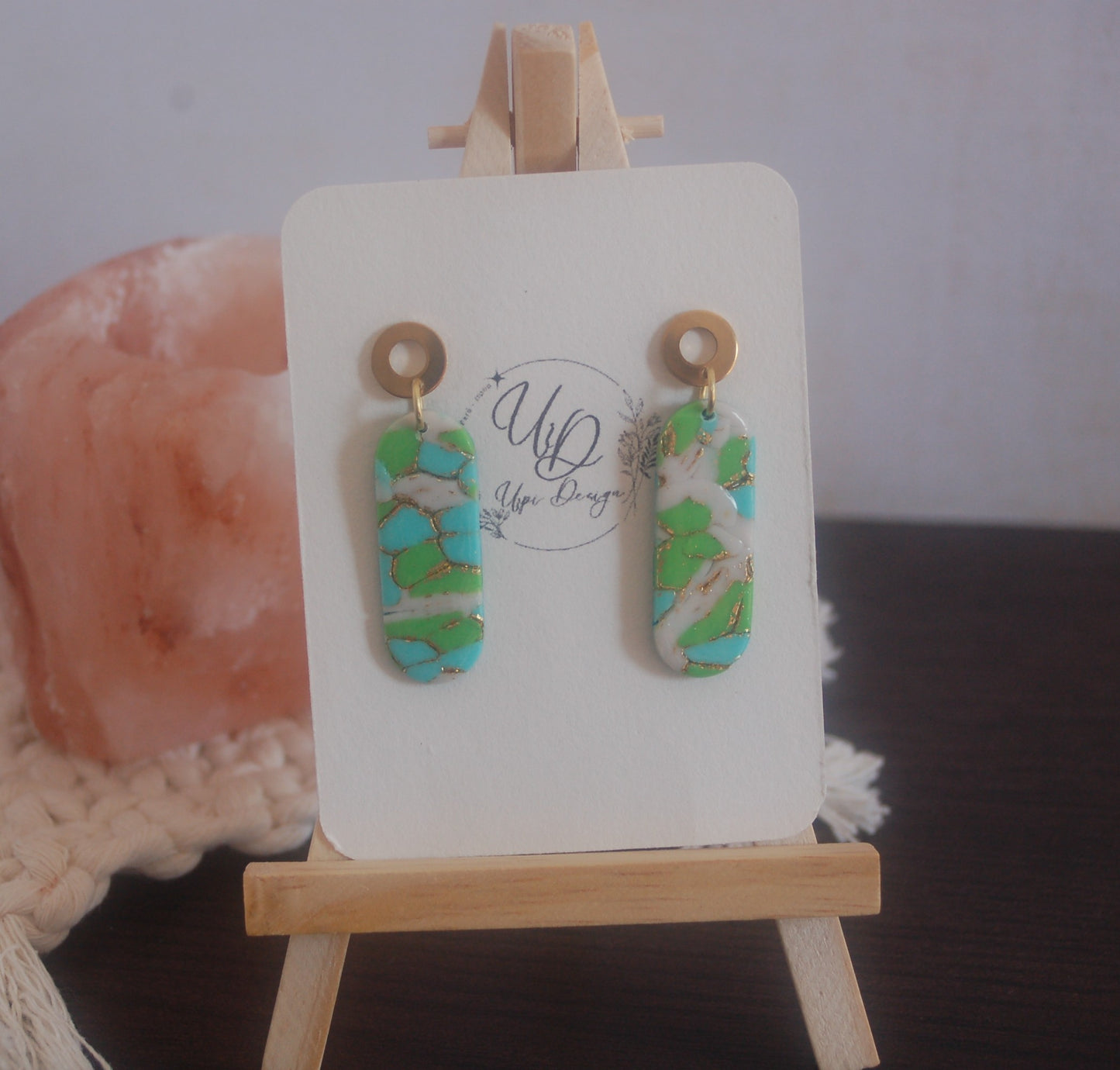 Pendientes DIANA verde oro