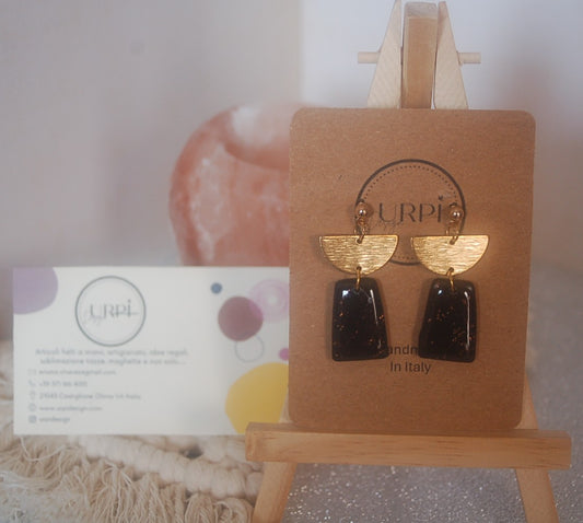 Orecchini RIFLESSI mezza luna neri