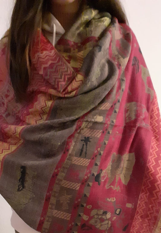 Scialle CONTADINI rosa
